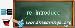 WordMeaning blackboard for re-introduce